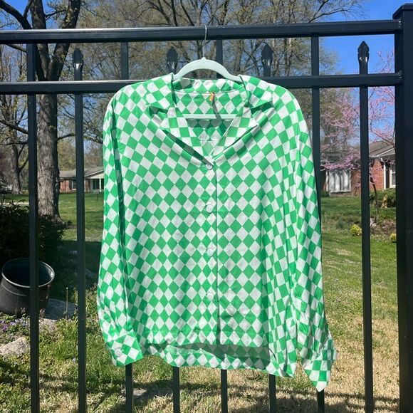 Kitri Adina Checked Button Down Shirt NWT - Picture 4 of 12